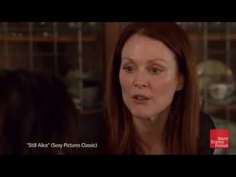 Julianne Moore portraying a professor with Alzheimer's in "Still Alice"