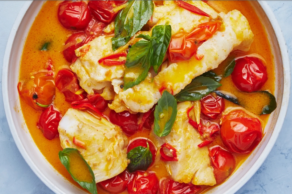 Poached Cod in Tomato Curry