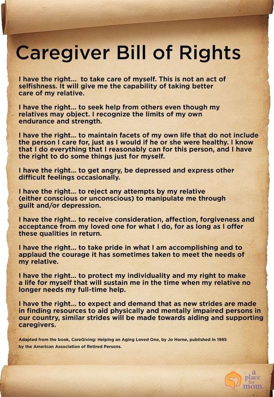 Caregiver Bill of Rights