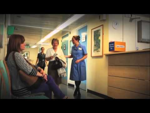 Barbara, a woman with dementia, alongside people in a hospital
