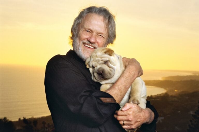Kris Kristofferson with his dog