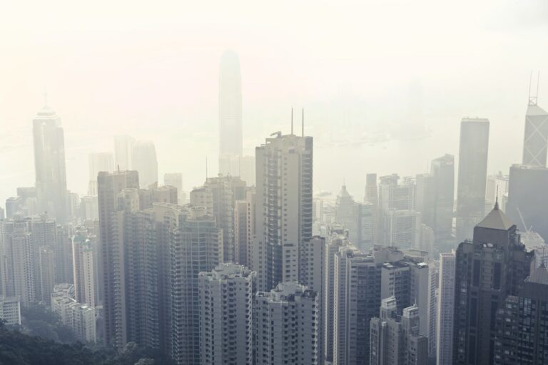 Smoggy High-rise Buildings At Daytime
