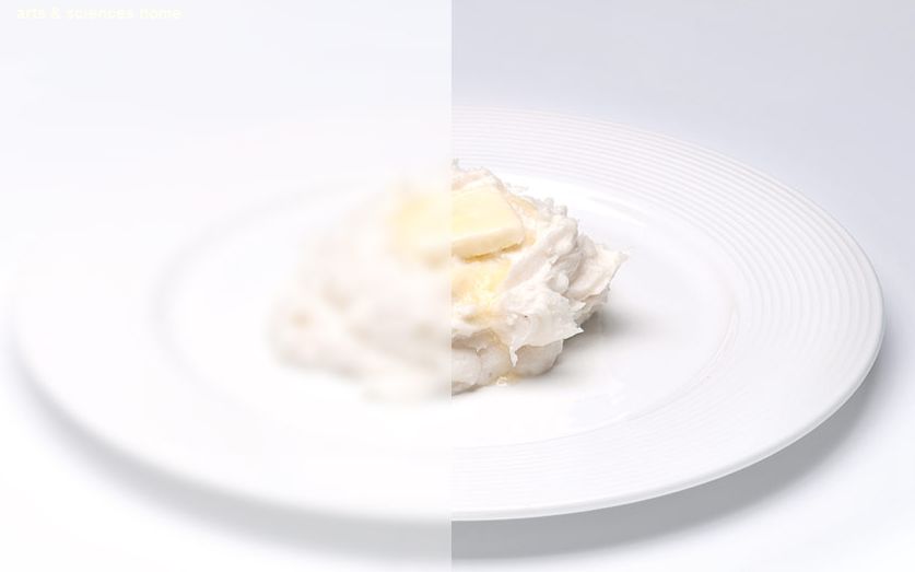 Plate of food, half of it hard to see