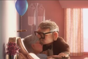 Carl and Ellie in their senior years