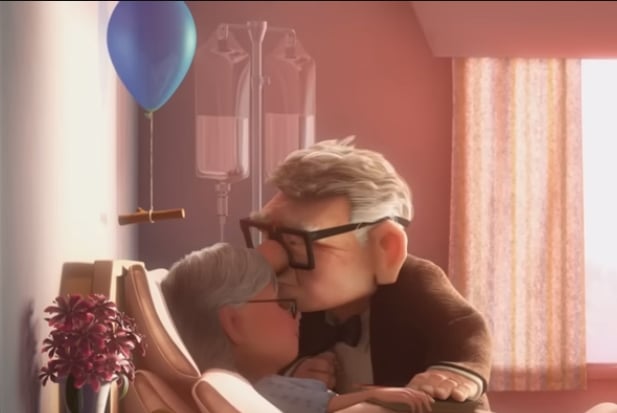 Carl and Ellie in their senior years