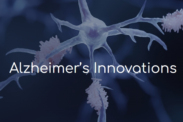 "Alzheimer's Innovations" superimposed on a neuron