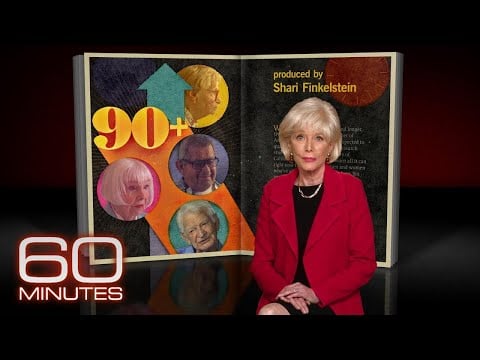 Leslie Stahl discussing the 90+ Study on 60 Minutes