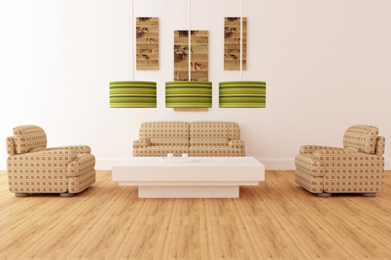 3 light fixtures in living room