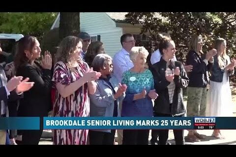 People celebrating 25 years of Brookdale Senior Living