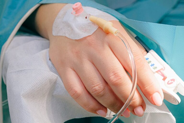 Patient with Iv Line