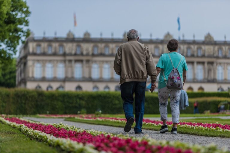 old couple, retirement, walk