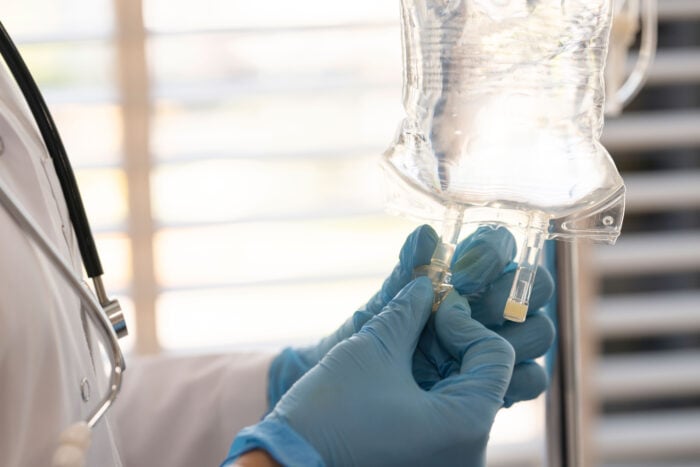 An infusion of antibody therapy for Alzheimer's. (Courtesy of WashU Medicine news release using Getty Images)