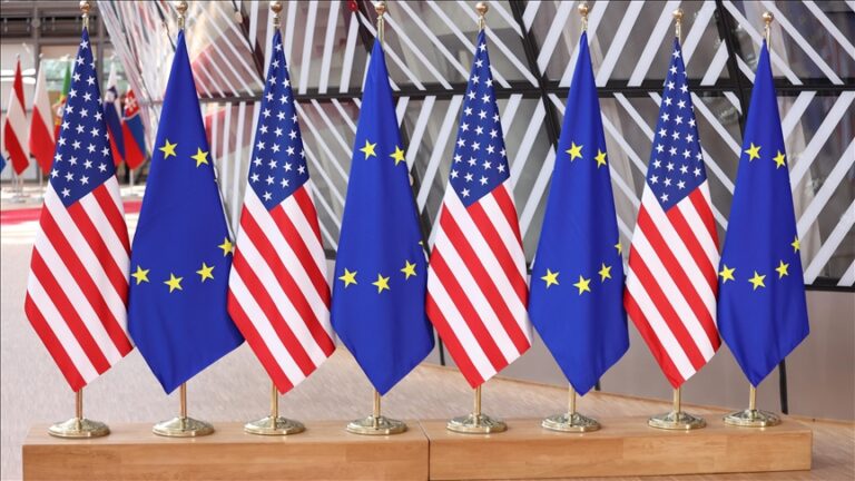 American and European Union Flags