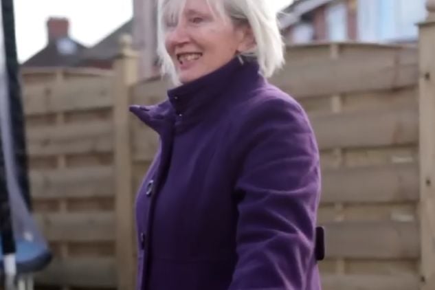 Woman with dementia outdoors