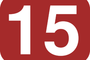 number, 15, fifteen, rounded, rectangle, brown, white, red numbers, fifteen, fifteen, fifteen, fifteen, fifteen